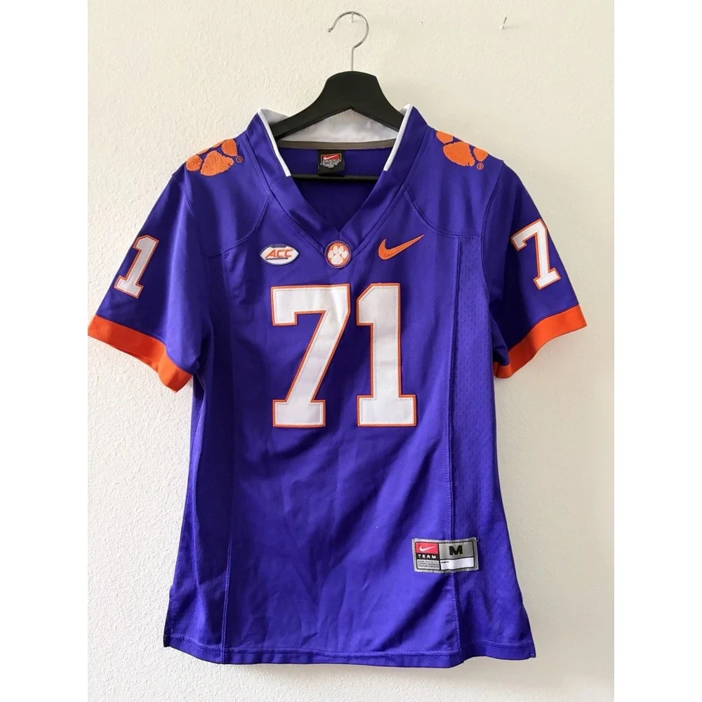 Nike Clemson Tigers #71 Leigh Purple Football Jersey Woman  Size Medium M ACC